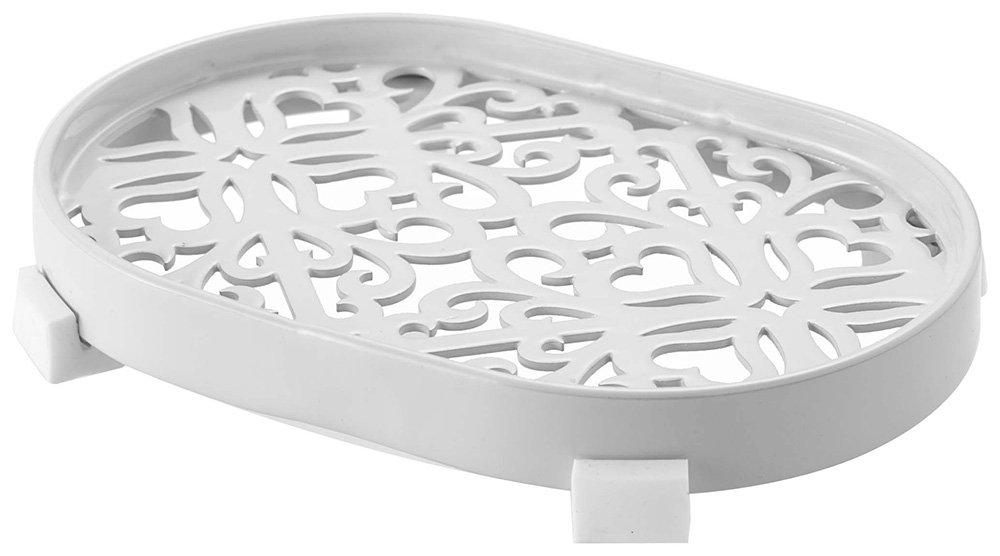 Porte-savon Kirie blanc anti-savon mou pour lavabo propre