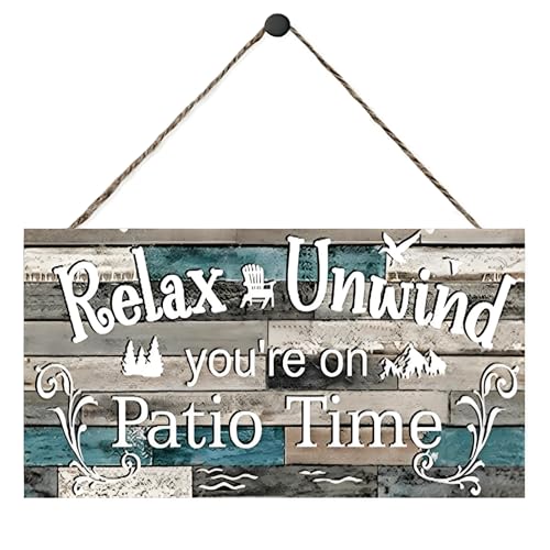 Outdoor Patio Sign Decoration Metal Patio Signs Decor for Backyard...