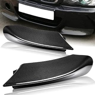 2 Pieces Real Carbon Fiber CSL-Style Front Bumper Lip Spoiler Splitter Side Body Kit Trim Protection Compatible with 1999-2006 BMW E46 M3, Original M3 Bumper Only 2000 2001 2002 2003 2004 2005