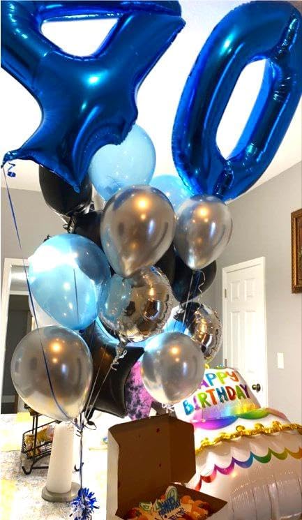 Miniatura 4 de Globo jumbo de Mylar azul marino con el número 4 de 40 pulgadas, globos grandes del número 4, decoraciones de cumpleaños, 4, cuatro, 4, 4, 14, 40,