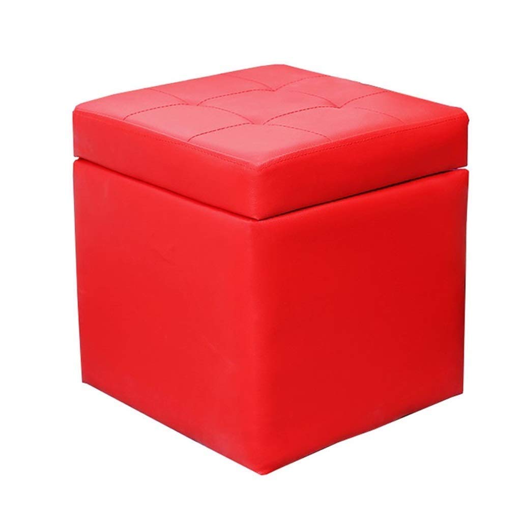 Tabouret de rangement rembourré avec coffre intégré et assise similicuir