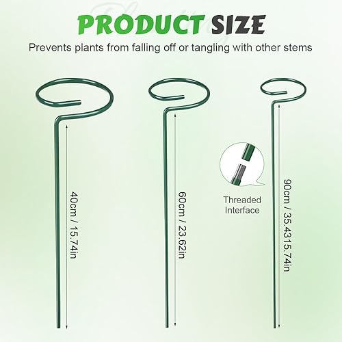 Miniatura 7 de Paquete de 4812 estacas para plantas, estacas de soporte para plantas de 162436 pulgadas, soporte de palos de plantas 2025, estacas de flores para