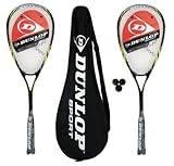  Dunlop Biotec X-Lite Squashschläger x 2 + Schlägerhülle (2) + 3 Squash-Bälle (Verschiedene Optionen) (Biotec Max)