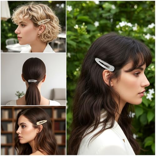 4 piezas pinzas de cabello con cristales brillantes miniatura 7