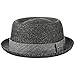 Stetson Strohhut Pork Pie Robstown Toyo - Sonnenhut Damen/Herren - Strandhut - Hut aus Toyo-Stroh mit Sonnenschutz 40 - Fedora Frühjahr/Sommer - Sonnenhut anthrazit S (54-55 cm)