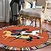 Okrągły dywanik miękkie eleganckie dywaniki można prać w pralce antypoślizgowa wewnętrzna sofa mata podłogowa dywan koń w stylu etnicznym granica pomarańczowy, ø 80 CM