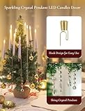 Inweder Christmas Tree Candles with Remote: 10Pcs LED Taper Candle Battery Operated with Timer Wireless Flameless Flickering Candle Light Set for Indoor Xmas Party Living Room Fireplace - Image 4
