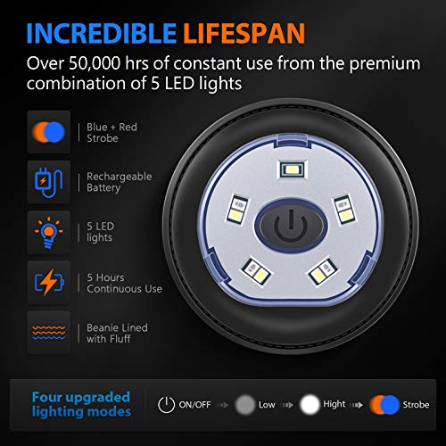 Upgraded Led Beanie Hat With Light - Christmas Stocking Stuffers For Men Gifts, Usb Rechargeable Hand-Free Headlamp Cap, Unisex Warm Winter Knit Lighted Headlight Hats For Running, Gifts For Dad Women #TOP3