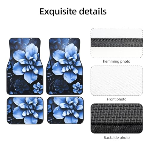 Tapis de sol de voiture antidérapant et robuste fleur - 5