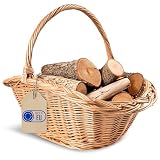 Creative Home Cesto Portalegna Vimini con Manico 60 x 40 x 39 cm