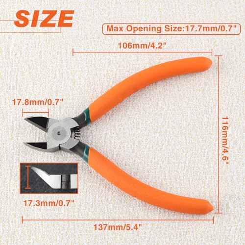 LEONTOOL Diagonal Pliers for Flush Cut Plastics, 45 Angled Wire Cutters for Crafting, Wire Side Cutters Clippers, Flush Cutter Wire Snips Flush Cut Plier for Jewelry Making, Electronic, Model, Floral by LEONTOOL - Image 4