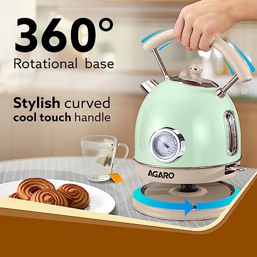 AGARO-Regency-Vintage-Kettle-18L-with-Temperature-Gauge-Hot-Water-Boiler-Tea-Heater-with-Curved-Handle-Visible-Water-Level-Line-Led-Light-Auto-Shut-OffBoil-Dry-ProtectionGreen