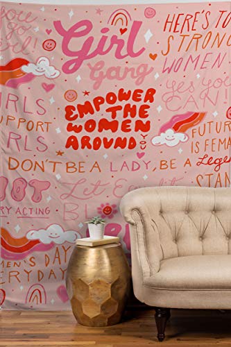 Image of Society6 Doodle by Meg Support Girls Tapestry, 50 in x 60 in, Multi