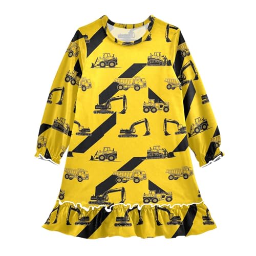 Soft Velvet Long Sleeve Dress for Girls,Stretchy Loose Fit, Knee Coverage & Ruffle,Ideal for Daily Wear 3-10T