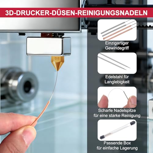 3er-Pack Upgrade Ceramic Hotend Kit (0,2/0,4/0,6) für Kobra S1 Combo, Heizblock Heizstab Thermistor mit Gehärteter Stahldüse Silikonhülse und Reinigungsstahlnadeln für Anycubic Kobra S1/ACE Pro