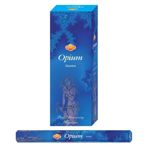 AROMASENSES Encens Opium SAC | Coffret Encens Cadeau, Boîte de 6 Tubes Hexagonaux avec 20 Bâtonnets | Notes d'Épices Orientales et Touche Florale Profonde Surpassement des Obstacles | Encens de l'Inde