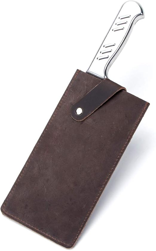 Crazy Horse Leather Knife Sheath, Universal Meat Cleaver