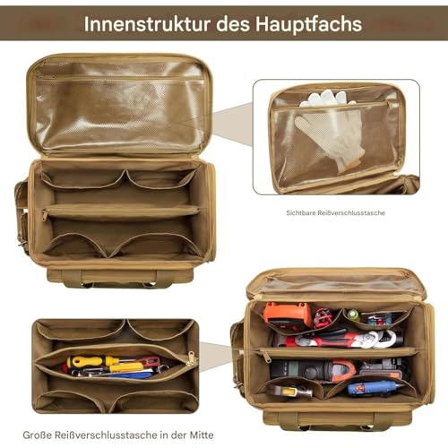 Sac à outils étanche pour électriciens et plombiers sur chantier