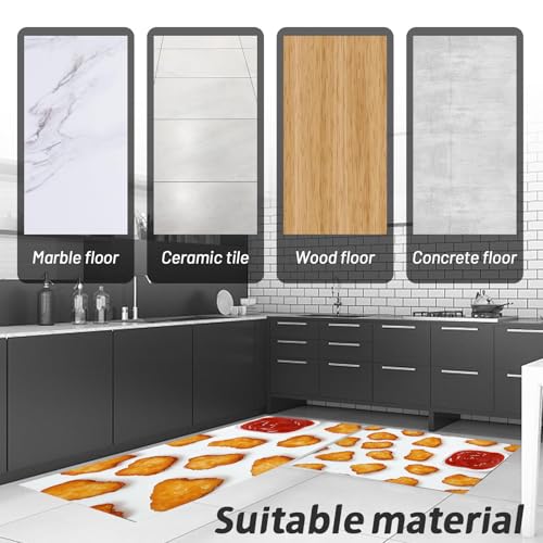 Tapis cuisine lavable de sol intérieur beige gris 2 pièces - 7