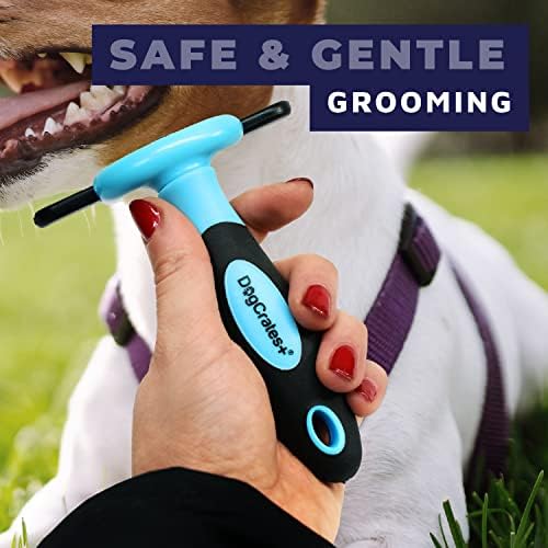 Dog Brush - Professional Deshedding Grooming Tool for Small, Medium & Large Dogs, Cats with Short or Long Hair in Blue