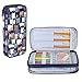 Teamoy Knitting Needles Case(up to 10-Inch), Travel Organizer Storage Bag for Circular and Straight Knitting Needles, Crochet Hooks and Knitting Accessories, Blue Cats-NO Accessories Included