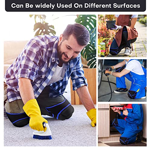 YKTSUJ Knee Pad Women Men for Gardening House Working, Floor and Carpet Cleaning, Construction Work, Cleaning Knee Pads With High Elastic Fabric Protect Knee Safety Black with Blue Edge M by YKTSUJ - Image 5