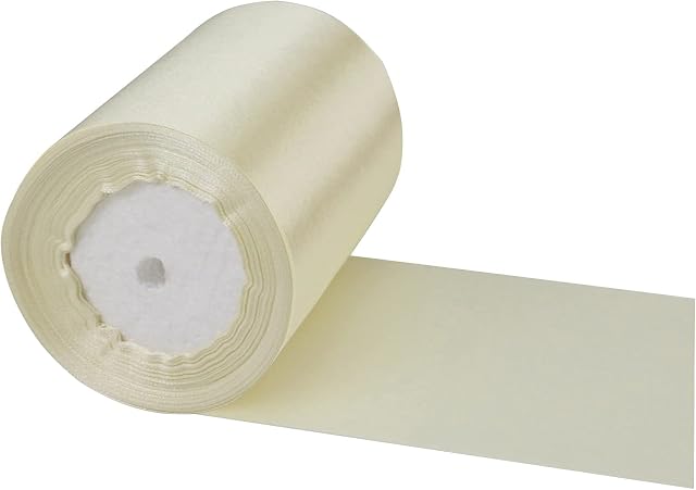 Wide Satin Ribbon Beige Ribbon for Gift Wrapping,23m Satin Ribbon 4 inch Fabric Ribbon Wide Ribbon,10cm Thick Ribbon Large Beige Bow Ribbon for Crafting,Bouquets,Wedding Car,Presents,Cake Decorations