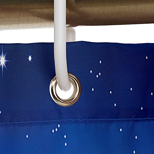 Rideau douche bleu ciel étoilé en polyester haute densité - 3