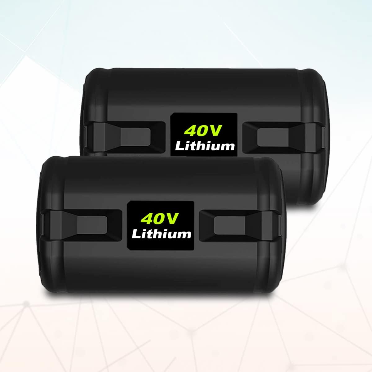 BatPower 2-Pack Replacement Battery Compatible with Ryobi 40V System, 6.5Ah High Capacity Lithium-Ion Battery for 40V Cordless Outdoor Power Tools OP4050A OP4026 (2 Packs)