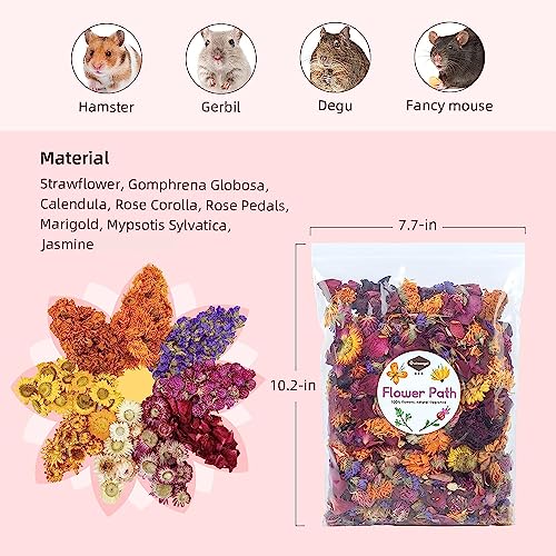 Image of Niteangel Natural & Soft Hamster Bedding Mate Small Animal Habitat Decor for Syrian Dwarf Hamsters Gerbils Mice Degus Bunny or Other Small-Sized Pet (Flowers Scent Path)