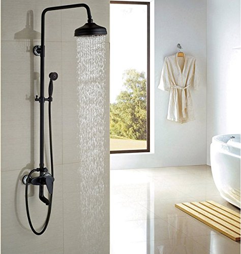 Robinet de douche mitigeur avec grand pommeau rond 20,3 cm Gowe mural de salle de bain