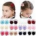 Elesa Miracle 12 Pairs Baby Girls Hair Bow Elastic Ties 1.6 Inch Mini Bow Ponytail Holders Toddler Pony Holder Hair Elastics Value Set (12 Pairs Flower)
