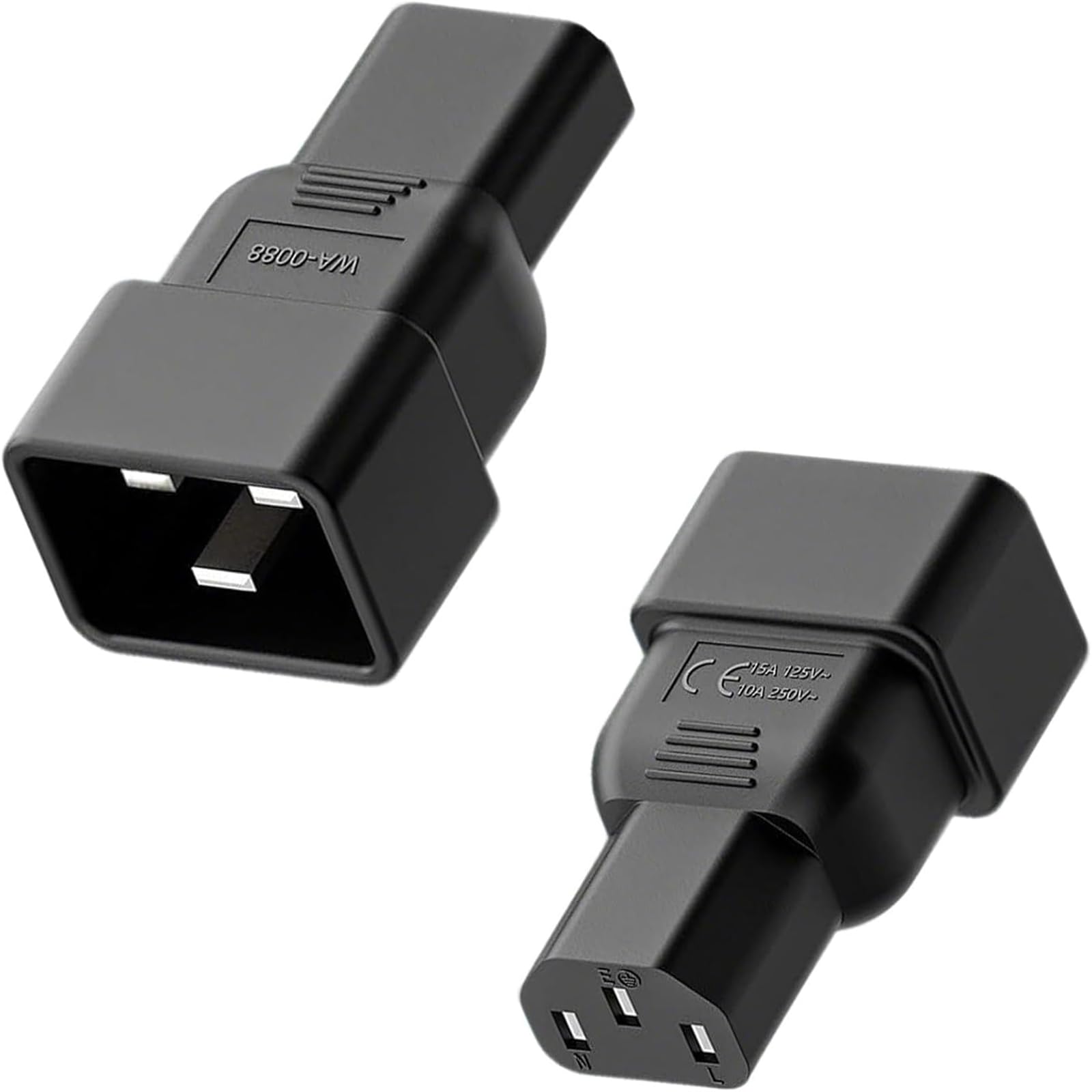 MejaRizon IEC C20 to C13 Adapter, 2Pack, C20 Male to C13 Female Power Connector Converter, 250V 10A Server PDU UPS Power Adapter for Computer Equipment, IEC Power Cable Replacement Connector