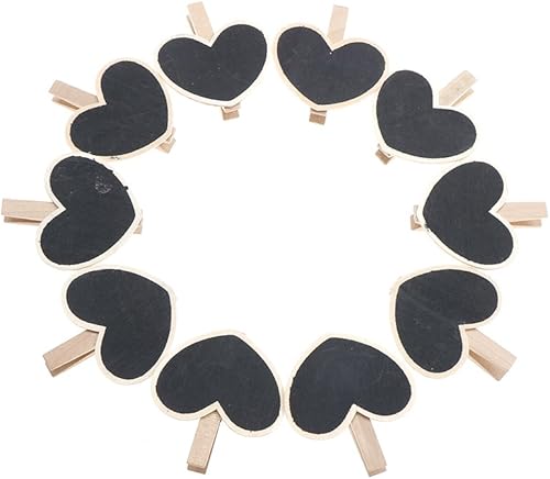 Miniatura 9 de 30 clips de madera para pizarra de 2.6 x 2.2 pulgadas, clips de pizarra de madera, letreros de pizarra con clavijas para notas, toma de notas,