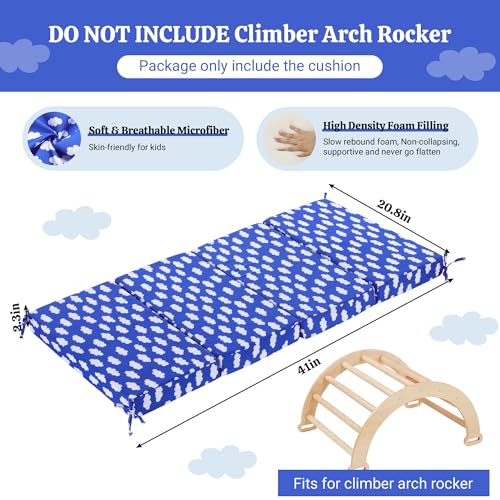 Image of HOMBYS Foam Cushion for Climbing Arch, Thick & Fluffy Rocker Pillow for Toddlers Arch Climbing, Floor Lounger Seats Pillow, Floor Cushion Toddler Nap Mat, Bed Floor Pillow for Kids, Navy Blue