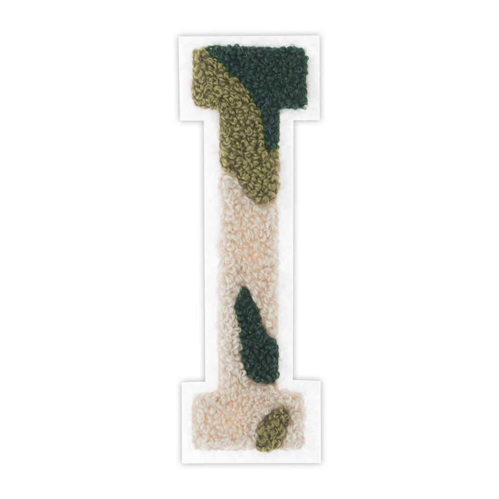 M&J TrimmingIron On Letters - Varsity Chenille A-Z Patches - Iron Adhesive or Sew On Appliques - Decorative 4.5" Camouflage Letters with White Border