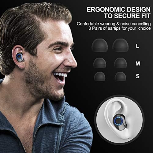 Wireless Earbuds, ANBES Bluetooth Headphones 5.0 LED Display Mini True Bluetooth Earbuds, 16H Playtime 3D Stereo Headset with Microphone, IPX5 Waterproof in-Ear Wireless Headphones with Charging Case