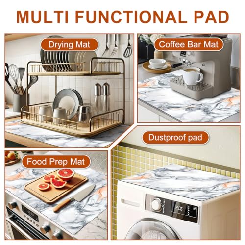 Image of HOMETITUTE Marble Stove Top Cover Diatomite 28x20 Heat Resistant Mat | Electric stove decoration
