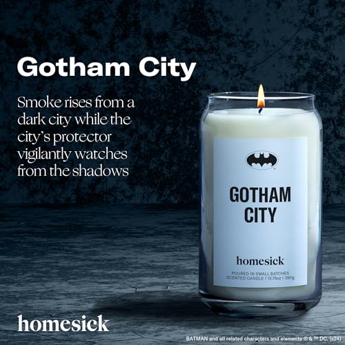 Homesick-Scented-Candles-for-Home-Gotham-City-1375-oz-Long-Lasting-Soy-Wax-Jar-Candle-for-Women-Men-for-All-Occasions-60-80-Hours-Burn-Time-Notes-of-Smoke-Leather-Rose-Buds-Tonka-Bean Homesick Scented Candles for Home Gotham City 1375 oz Long Lasting Soy Wax Jar Candle for Women Men for All Occasions 60 80 Hours Burn Time Notes of Smoke Leather Rose Buds Tonka Bean