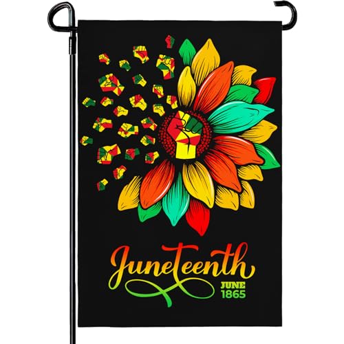 Dacawin Juneteenth Garden Flag Black Liberation Yard Flags June 19 1865 African American Emancipation Independence Black Freedom Celebration Yard Outdoor Decoration Sign 12X18 Double Sided