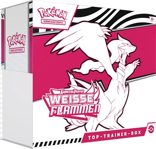 Pokémon-Sammelkartenspiel: Top-Trainer-Box Karmesin & Purpur – Weiße Flammen: Reshiram (1 Vollbild-Promokarte mit Boreos, 9...