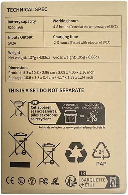 Miniatura 11 de Unigear Calentadores de manos recargables, reutilizables y portátiles, calentador de manos eléctrico de 5200 mAh USB con múltiples niveles de