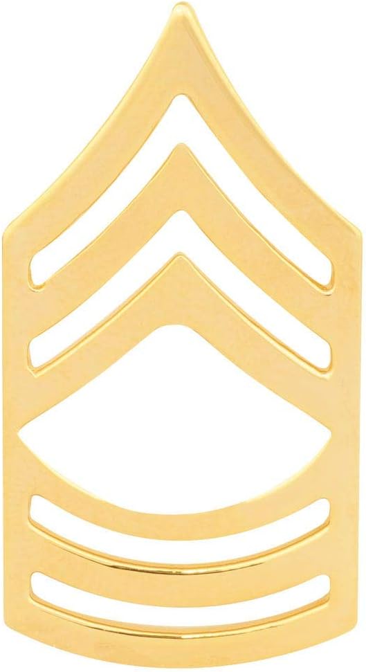 US Army Enlisted Rank Master Sergeant E-8 / MSG 22k gold plated Pair