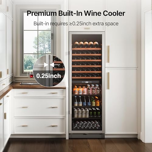 Image of Ca'Lefort Wine Fridge Dual Zone, 185 Can and 77 Bottle 24 Inch Wine Cooler Refrigerator, 34-65F Fridge with Glass Door, 3 LED Built-in /Freestanding Fridge for Bar /Kitchen /Resterant (Right-Hinged)