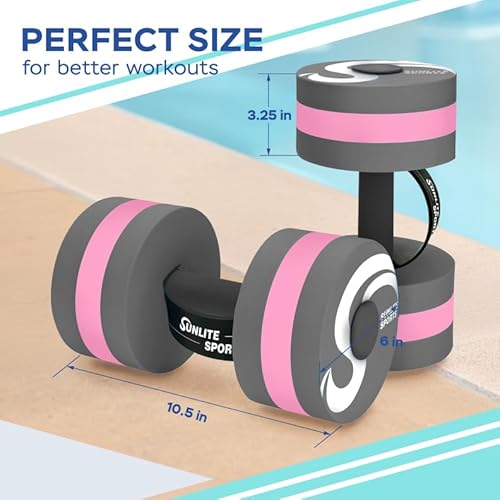 image for Sunlite Sports Water Weights Pool Exercise Dumbbells, Water Aerobic Eq