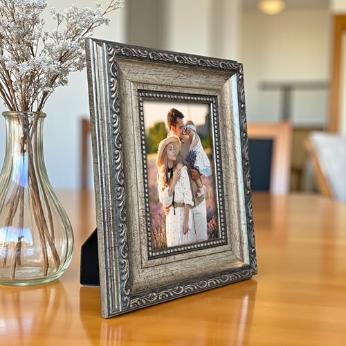Image of Art Street Elegant Vintage Table Rectangular Photo Frame for Tabletop With Back Stand,4x6 Inch,Decorative Frames Perfect for Home Decor,Unique Gift Idea, Birthday,Wedding, Mothers day Gift, (Gold)