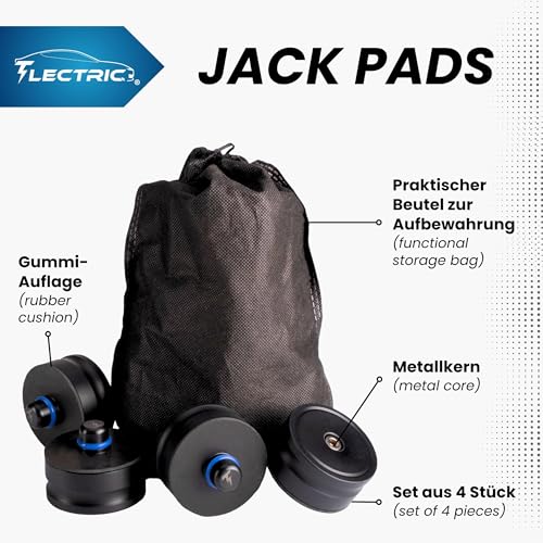 TLECTRIC Wagenheber Aufnahme Jack Pads für Tesla Model Y aus Giga Berlin/Grünheide mit BYD Akku (4 Stück) Auflage mit Metallkern Robuster Adapter Hebepunkt Unterlage