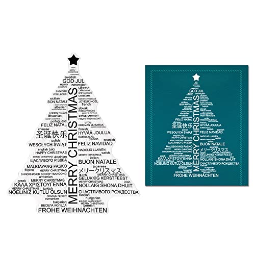 Estivaux Christmas Trees Background Clear Stamps for Card Making and Journaling, Merry Christmas Words Letters Rubber Stamps Xmas Trees Star Stamps for Scrapbooking DIY Cards Album Crafts Supplies