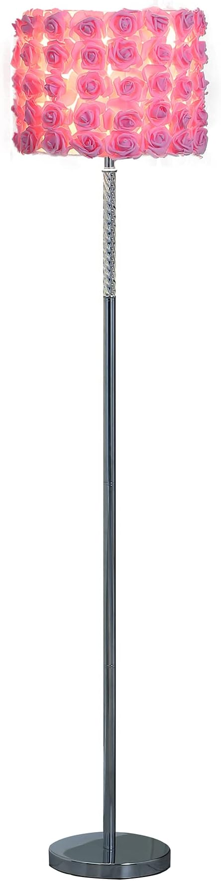 ORE ORE HBL2802 Roses in Bloom Acrylic/Metal Floor Lamp, Pink, 63" photo 3