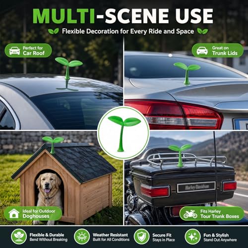 Car Sprout Roof Decoration for Car Top,Bean Sprout Decals for Hood Or Trunk Lid,Fun Green Grass Car Exterior Stickers Decor(Bean Sprouts)